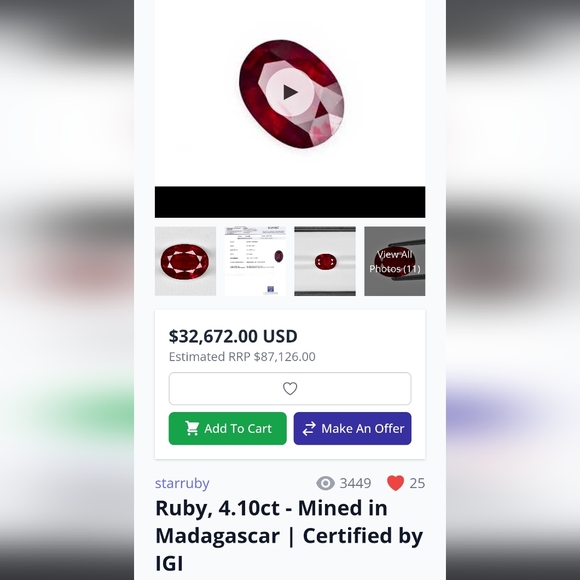 GIA Certified Ruby- Madagascar Origins 6.31 Carats - Picture 8 of 10